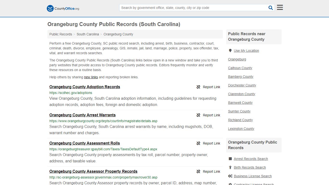 Orangeburg County Public Records (South Carolina) - County Office